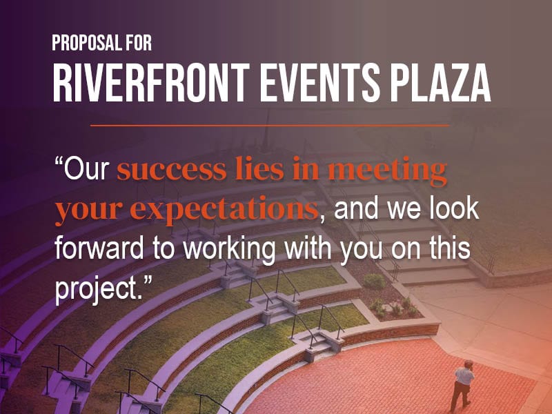 Events Plaza market study proposal sample page